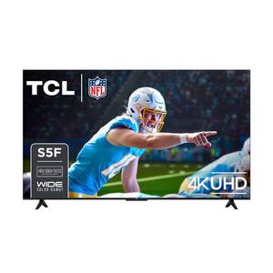 lot 29601 image: TCL 65-Inch Class S5 UHD 4K LED Smart TV with Fire TV (65S551F, 2024 Model), Dolby Vision, HDR PRO, Dolby Atmos, Alexa Built-in with Voice Remote, Apple AirPlay 2 Compatibility, Streaming Television