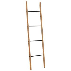 lot 29609 image: Amazon Brand �� Rivet Contemporary Fir Decorative Blanket Ladder with Iron Rungs - 71.65 Height, Black and Natural Wood