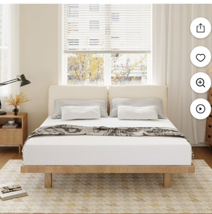 lot 29616 image: MLILY Ego White 6 inch Memory Foam Mattress, Full Size Mattress in a Box, Medium Firm