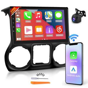 lot 29621 image: 2GB64GB Android 13 Car Radio for Jeep Wrangler 2015 2016 2017, 10.1 inch Touch Screen Car Play Stereo, Carplay&Android AutoWi-FiBluetooth1080PAHD Backup CameraMIC