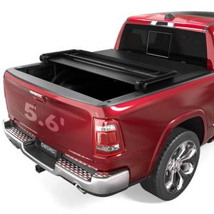 lot 29623 image: oEdRo Soft Tri-Fold Truck Bed Tonneau Cover Compatible with 2009-2025 Dodge Ram 1500 (Inclu. Classic & New), Fleetside 5.6 Ft Bed wo Ram Box
