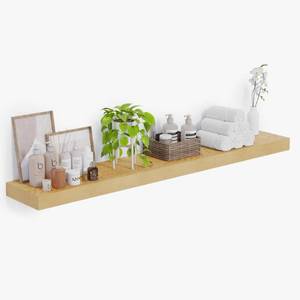 lot 29626 image: Heimlove 12 Inch Deep Floating Shelves, 72 x 12 inches Long Wall Shelf, Large Extra Display Shelf & Storage Shelf, Rustic Wood Wall Shelves for Fireplace Mantel, Oak - 1Pack
