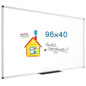lot 29631 image: VIZ-PRO Dry Erase BoardMagnetic Whiteboard, 96 x 40 Inches, Large Wall Mounted Board for School Office and Home