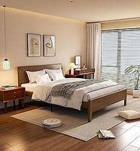 lot 29495 image: vovuvk premium full platform bed walnut