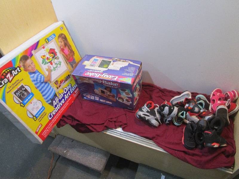 lot 1797 image: Lot of Kids Stuff Nike Tennis Shoes and Easy Bake Oven