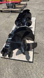 lot 110 image: Qty Of 3 Unused Mini Excavator Excavator Attachments  8in Auger W 12in & 16in Rod