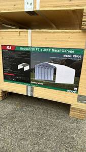 lot 166 image: KJ Heavy-Duty Metal Garage K2030 20x30ft Unused