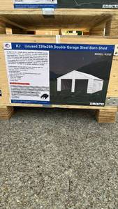 lot 170 image: KJ Model K3325 33x25ft Double Garage Steel Barn Shed