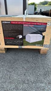 lot 184 image: AllMetal K1220 12x20ft Single Garage Metal Shed - New in Box