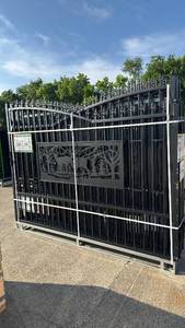 lot 189 image: Unused KJ K0720 Heavy-Duty Metal Farm Driveway Gate 7x20ft with Deer Motif