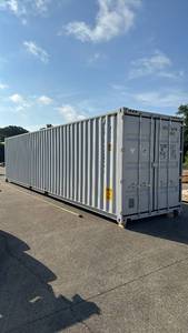 lot 1-199 image: 40ft High Cube shipping container (New One Trip) measures 40 feet long, 9 feet 6 inches high, and 8 feet wide.