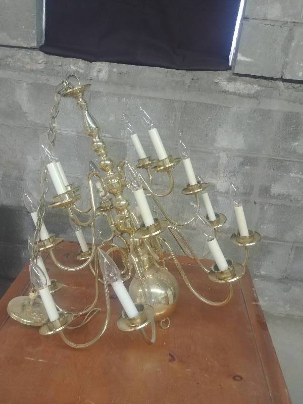 lot 855 image: Brass Chandelier