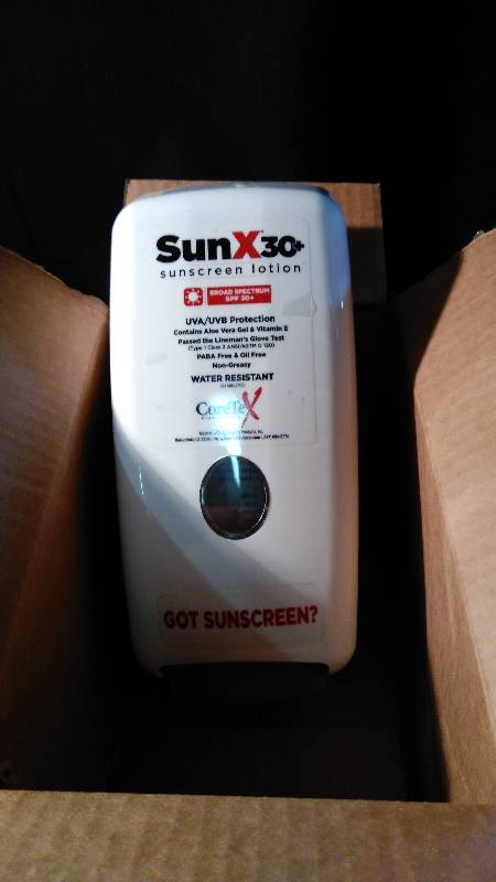 lot 4004 image: Sun X 30 sun screen wall mount dispenser