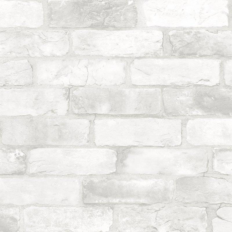 lot 4013 image: 56 sq. ft. White Reclaimed Bricks Rustic Wallpaper