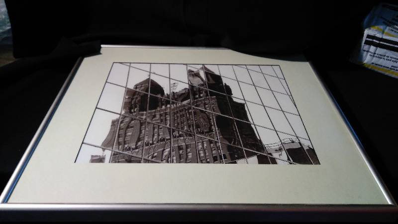 lot 4026 image: Framed,  matted photograph,  local artist, Reflection Presidential Hotel Kansas City