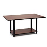 lot 4032 image: Furinno Turn-N-Tube Coffee Table Dark Cherry & Black - 16 x 35.4 x 19.7 in.
