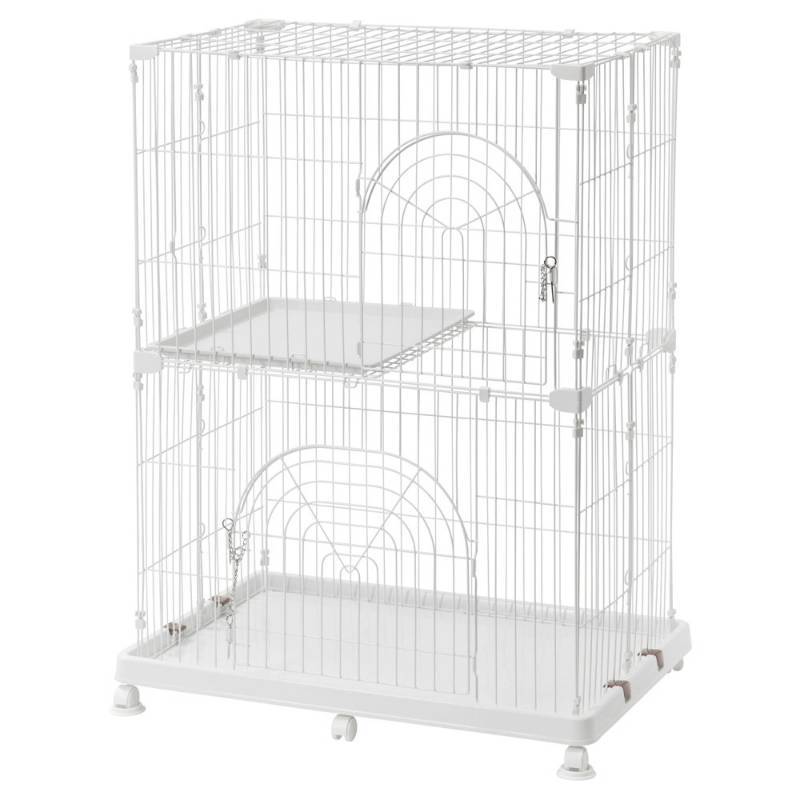 lot 4035 image: Iris 2-Tier Wire Pet Cage - White