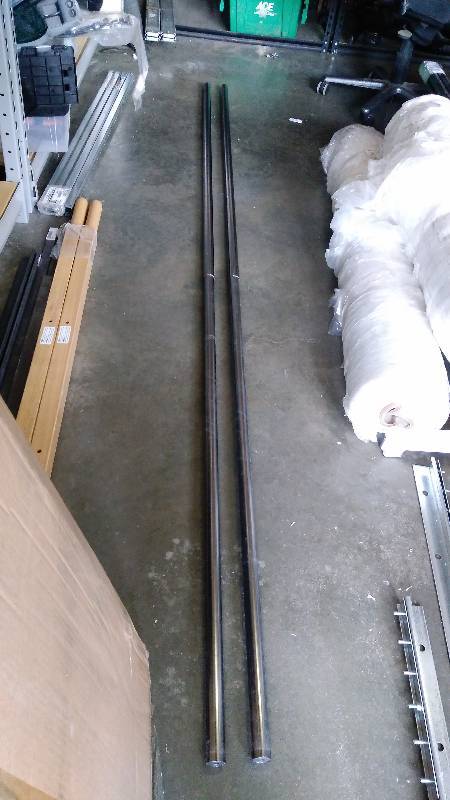 lot 4073 image: (2) CT lot adjustable closet poles up to 9 long,  38 Bolt hole, heavy duty steel construction