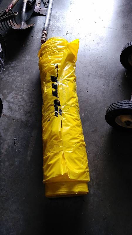 lot 4161 image: (1)roll yellow DHL trash bags, 32 gallon size