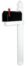 lot 4170 image: Forever Products vinyl mail box post with metal spike