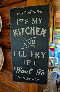 lot 534 image: Kitchen Wall Sign - Its My Kitchen Decorative Plaque