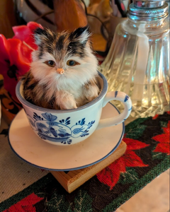lot 535 image: Delft Blue Windmill Teacup and Saucer Set