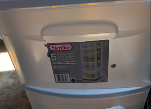 lot 552 image: Sterilite 5-Drawer Storage Cart - Medium Size