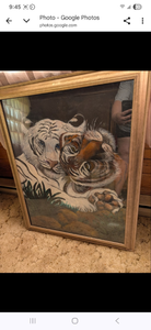 lot 577 image: Framed Tiger Artwork - Original Wildlife Painting approx 22x30