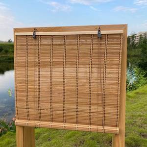 lot 9897 image: XIUXIU Bamboo Roller Shades Roman Shades for Window Roll Up Blinds for Home Light Filtering Indoor Outdoor Patio A24 W x 48 H