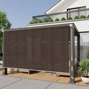 lot 9898 image: HENG FENG Outdoor Roller Shade 6(W) x 6(H) Cordless Exterior Roller Shade Patio Shades Roll up Outdoor Blinds for Patio Porch Gazebo Pergola,Mocha