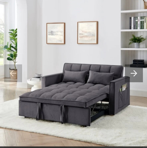lot 9903 image: ZNTS 54.33 inch versatile foldable sofa bed in 3 lengths, modern sofa sofa sofa velvet pull-out bed, W2353P252432