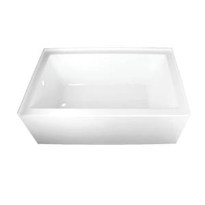lot 9907 image: Kingston Brass Aqua Eden VTAP603622L 60-Inch Acrylic Alcove Tub with Left Hand Drain, White