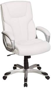lot 9912 image: Amazon Basics Executive High Back Office Desk Chair, Adjustable Height, Tilt, Swivel, one Size, WhitePewter