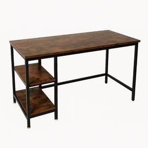 lot 9923 image: OLYMP XXI Modern & Industrial Computer Desk, Home Office Desk with Storage Shelves, Wood Study Writing Table for Bedroom, Living Room, Rustic Retco Brown, 55 Inch