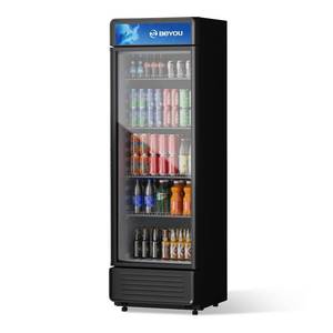 lot 9955 image: BEYOU Merchandiser Refrigerator, 13.3 cu. Ft Display Upright Beverage Fridge with single Glass Door, Commercial Drink Cooler for Living Room,Bar,Garage��Black��
