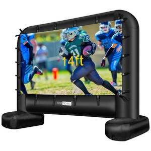 lot 9960 image: VIVOHOME 14 FT Inflatable Projector Screen for Outside, Blow Up Movie Screen Outdoor Use, Mega Large TV Screen with Carry Bag for Backyard, Tube Leg Support