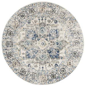 lot 9961 image: SAFAVIEH Madison Katina Oriental Area Rug GreyIvory 8 x 8 Round - Retail $128.24