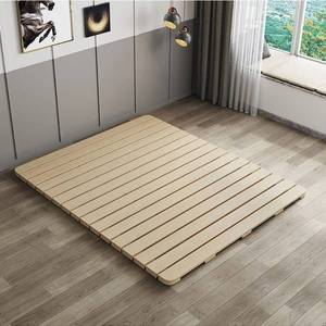 lot 9962 image: LOBOTOU Breathable Moisture-Proof Bed Plate, Guest Tatami Mat,Wood Roll-Type Slatted Bed Japanese Floor Futon Mattress, Floor Sleep Bedding (Queen)