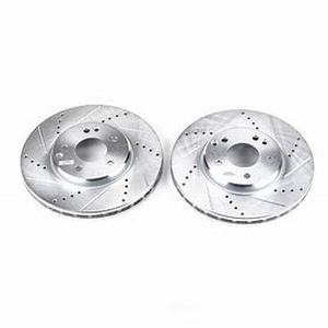 lot 9949 image: Disc Brake Rotor Set-Front Drilled, Slotted and Zinc Plated Brake Rotor
