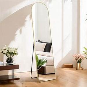 lot 9963 image: Arched Mirror full length 16x59 body wall Mirror with shatter proof glass floor standing hanging or leaning