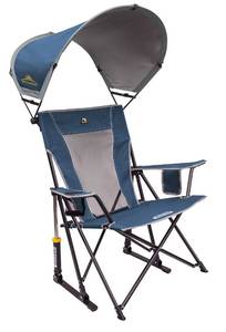 lot 35518 image: GCI Outdoor Sunshade Rocker Outdoor Rocking Chair with Canopy - Retail $87.63