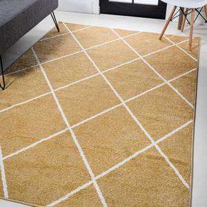 lot 35520 image: JONATHAN Y SEU102E-5 Cole Minimalist Diamond Trellis GoldWhite 5 ft. x 8 ft. Area Rug Modern Contemporary Pet Friendly Stain Resistant Easy to Clean for Living Room Kitchen Bedroom