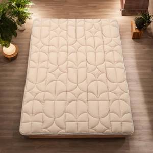 lot 35524 image: ZonLi Japanese Futon Mattress Floor Mattress,Shredded Memory Foam Filled Sleeping Pad,100% Cotton Tatami Mat,Foldable & Portable Roll Up Lounger Bed for Kids and Adult,Twin(54x 80,Beige)