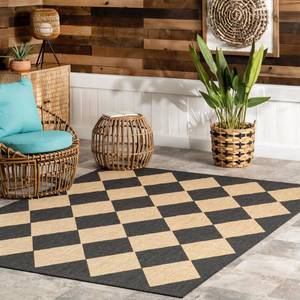 lot 35538 image: nuLOOM 6 7 x 9 Outdoor Performance Area Rug, Stain Resistant, Weather Resistant, High Traffic, Patio, Balcony, Outside, Sabina Dark Grey - Retail $85.87