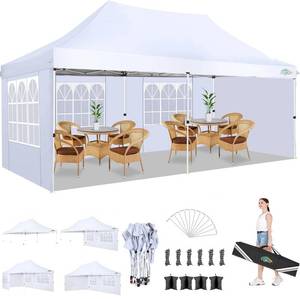 lot 35540 image: COBIZI 10x20 Pop Up Canopy with 4 Sidewalls, Conical Party Tent 10x20 with 3 Adjustable Height Waterproof, UV-Resistant with Carry Bag, Sandbag, Stake, Ropes for Parties, Commercial (Frame Upgraded) - Retail $203.63
