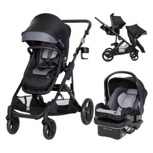 lot 35542 image: Baby Trend Morph Single to Double Modular Stroller Travel System - Dash Black - Retail $349.99