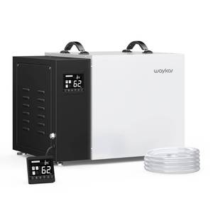 lot 35544 image: Waykar 158 Pint Commercial Dehumidifier with Pump and Drain Hose for Crawl Spaces, Basements, Ncludes Remote Control, for Spaces up to 7500 Square Feet, Smart Humidity Control, Auto Defrost