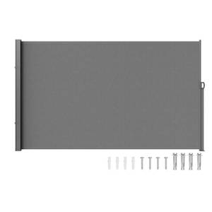 lot 35565 image: VEVOR Retractable Side Awning, 71x 138 Outdoor Privacy Screen, 180g Polyester Water-Proof Retractable Patio Screen, UV 30 Room Divider Wind Screen for Patio, Backyard, Balcony, Gray