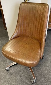 lot 206 image: Vintage Chromecraft brown rolling chair