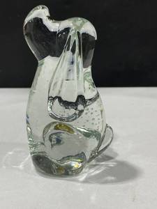 lot 1048 image: Vintage Irico glass dog with frosted glass dog